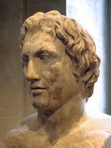 A Roman copy of a statue of Alexander by Lysippos. Plutarch said that the sculptures by Lysippos were the most faithful.