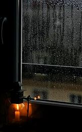 raimy window with lantern