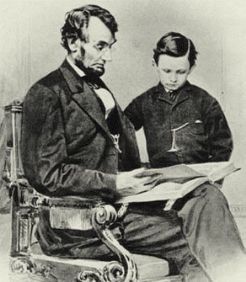 Lincoln with his son Tad