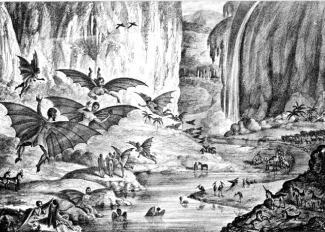 Great-Moon-Hoax-1835-NY-Sun-lithograph