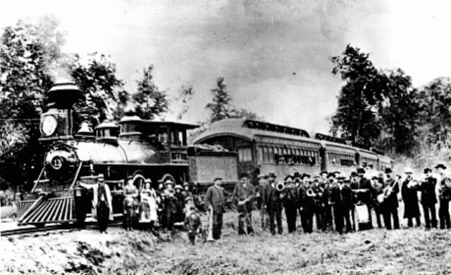 Celebration of Southern Pacific line between L.A. & S.F.