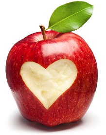 Red Apple with heart